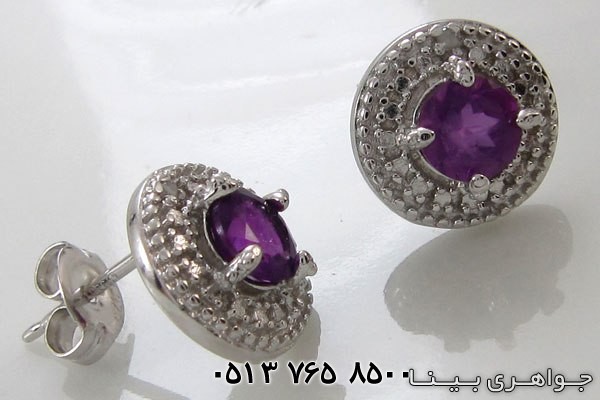 گوشواره آمتیست دایره
