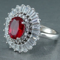 انگشتر یاقوت سرخ زیبا رودیوم زنانه 