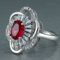 انگشتر یاقوت سرخ رودیوم زنانه زیبا و شیک 