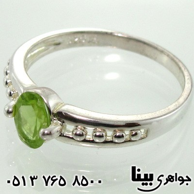 انگشتر زبرجد رکاب نقطه ای زنانه