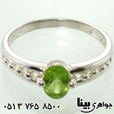 انگشتر زبرجد رکاب نقطه ای زنانه