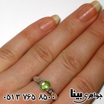 انگشتر زبرجد رکاب نقطه ای زنانه