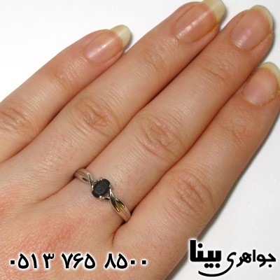 انگشتر یاقوت کبود تراش برلیانی زنانه