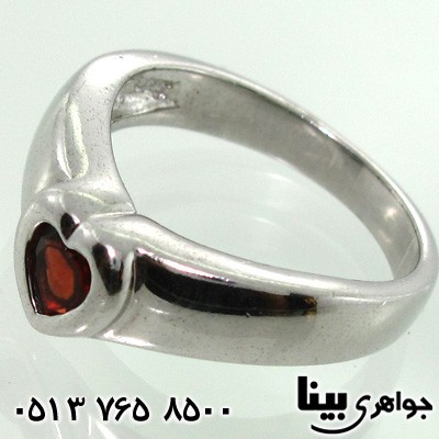 انگشتر یاقوت گارنت قلبی زنانه