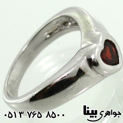 انگشتر یاقوت گارنت قلبی زنانه
