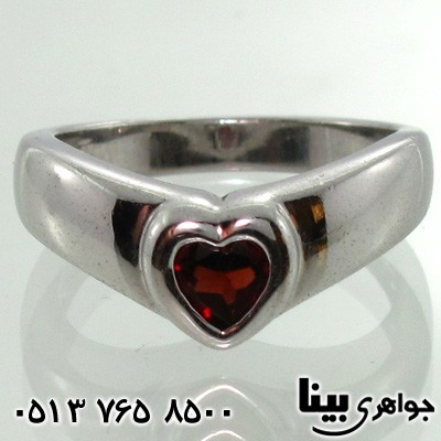 انگشتر یاقوت گارنت قلبی زنانه
