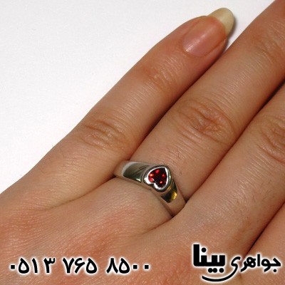 انگشتر یاقوت گارنت قلبی زنانه