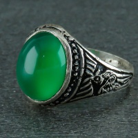 انگشتر عقیق سبز مردانه بسیار زیبا 