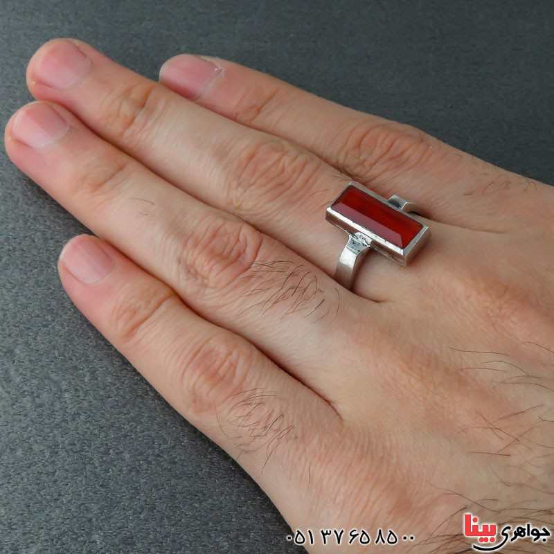 انگشتر عقیق قرمز مردانه زیبا و شیک _کد:22233