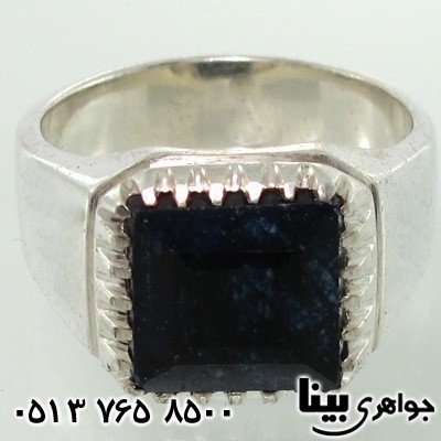 انگشتر یاقوت کبود نگین مربعی مردانه