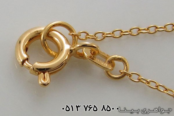 زنجیر نقره زنانه آب طلا زرد ایتالیایی 40 سانتی