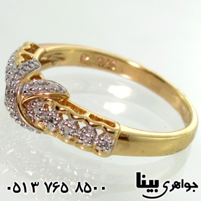 انگشتر الماس طرح ضربدری زنانه