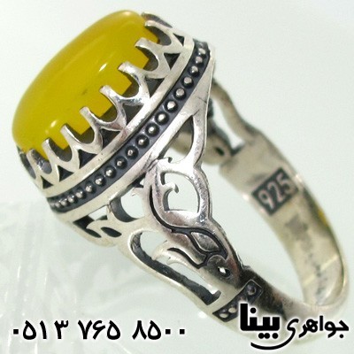 انگشتر عقیق شرف الشمس طرح لاله مردانه