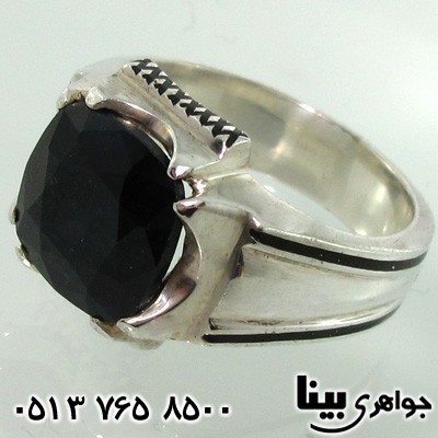 انگشتر یاقوت کبود طرح کلاسیک مردانه