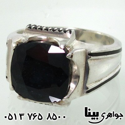 انگشتر یاقوت کبود طرح کلاسیک مردانه