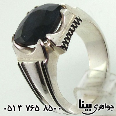 انگشتر یاقوت کبود طرح کلاسیک مردانه
