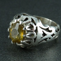 انگشتر یاقوت زرد مردانه شیک و زیبا 