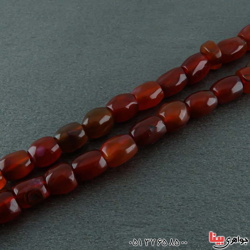 تسبیح عقیق یمنی سرخ درجه یک 33 دانه ای با شرابه نقره _کد:22394