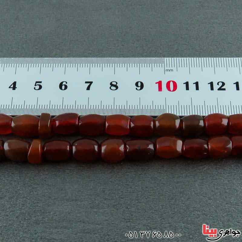 تسبیح عقیق یمنی سرخ درجه یک 33 دانه ای با شرابه نقره _کد:22394