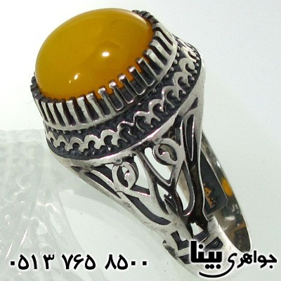 انگشتر عقیق شرف الشمس طرح اسلیمی مردانه