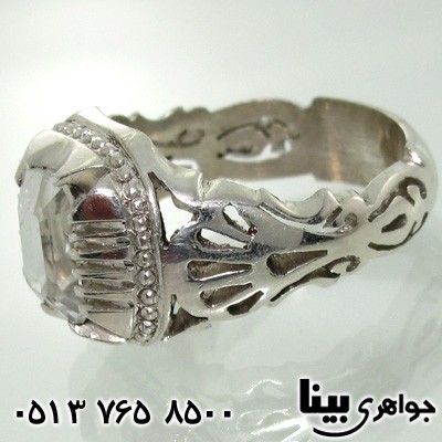 انگشتر عقیق سفید در نجف کلاسیک مردانه