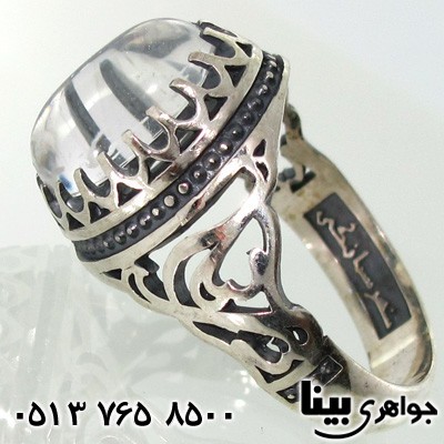 انگشتر عقیق سفید در نجف طرح حماسه مردانه
