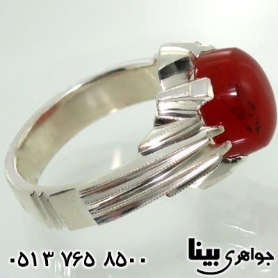 انگشتر عقیق یمنی نگین دایره ای مردانه