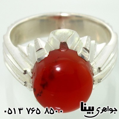 انگشتر عقیق یمنی نگین دایره ای مردانه