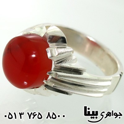 انگشتر عقیق یمنی نگین دایره ای مردانه