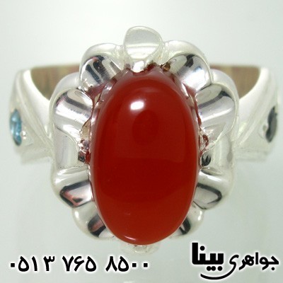 انگشتر عقیق یمنی طرح شمس مردانه