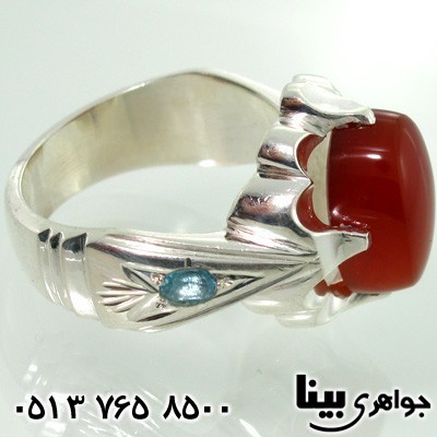 انگشتر عقیق یمنی طرح شمس مردانه