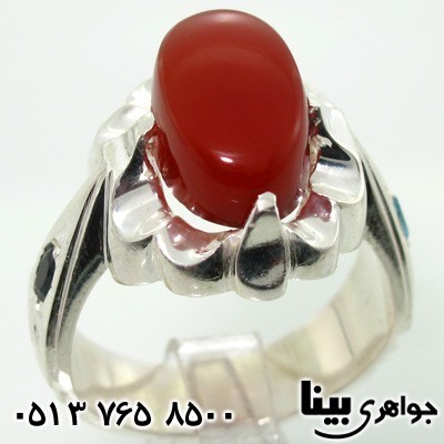 انگشتر عقیق یمنی طرح شمس مردانه