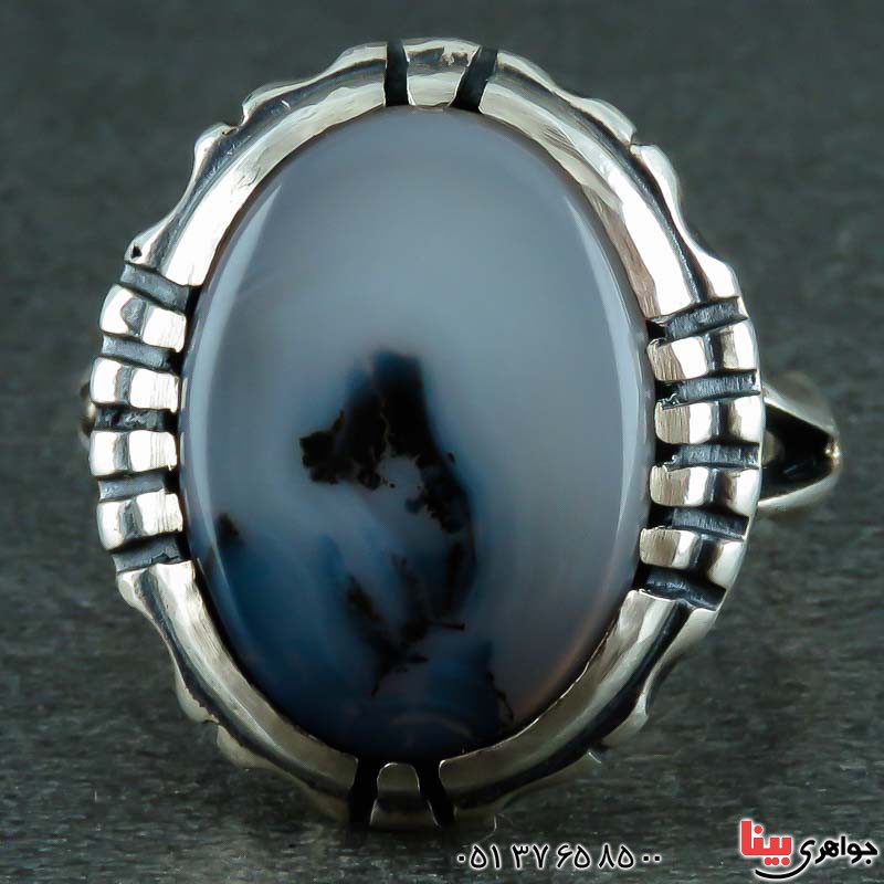 انگشتر عقیق شجری مردانه بسیار شیک _کد:22556