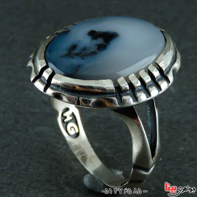 انگشتر عقیق شجری مردانه بسیار شیک _کد:22556