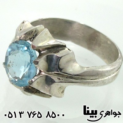انگشتر توپاز هشت چنگ مردانه