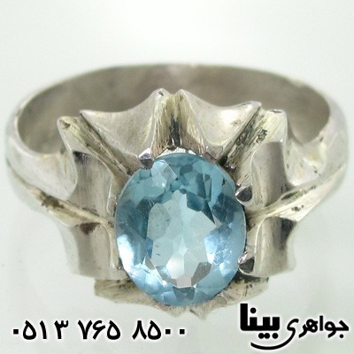 انگشتر توپاز هشت چنگ مردانه