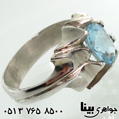 انگشتر توپاز هشت چنگ مردانه