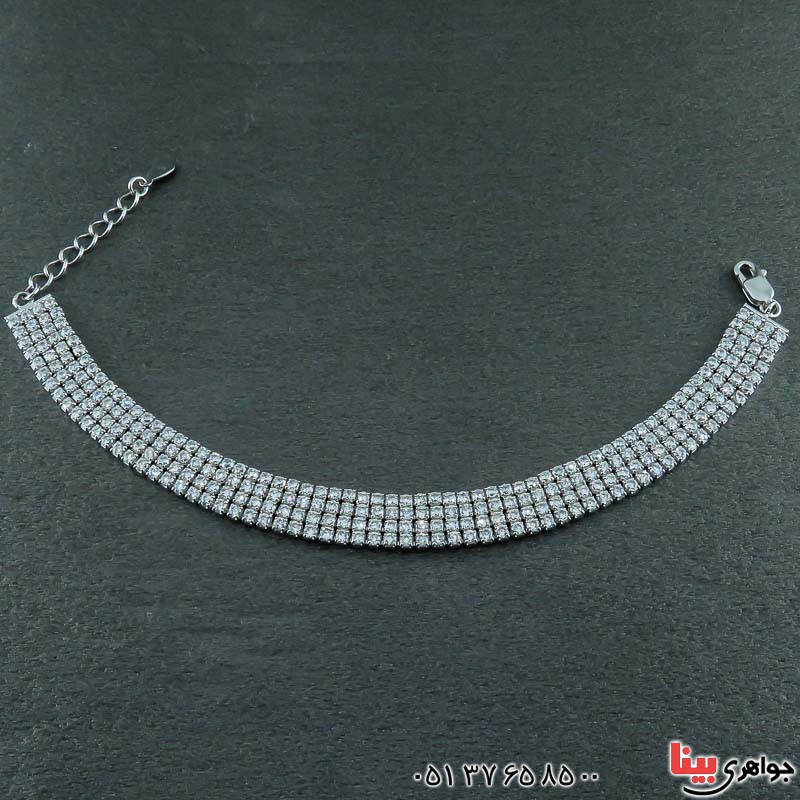 دستبند نقره رودیوم پرنس مدل حصیری _کد:22571