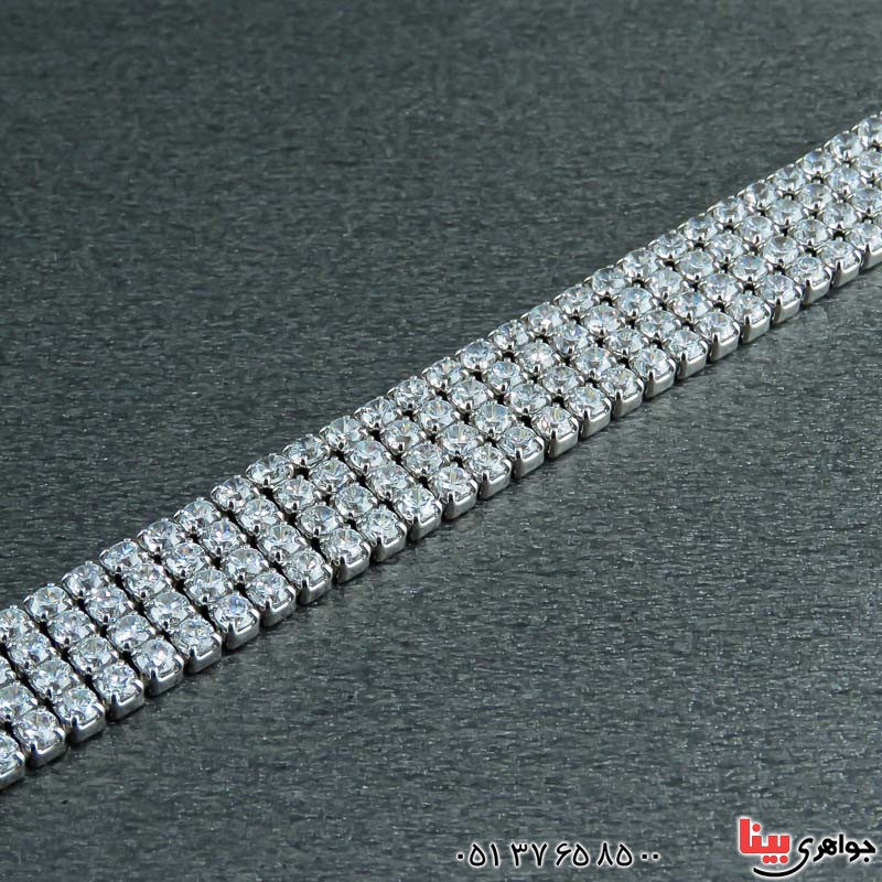 دستبند نقره رودیوم پرنس مدل حصیری _کد:22571