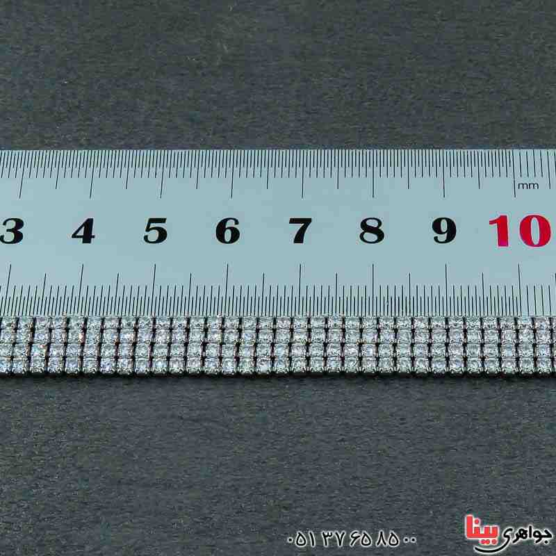 دستبند نقره رودیوم پرنس مدل حصیری _کد:22571