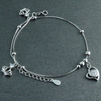 خلخال نقره رودیوم طرح قلب 