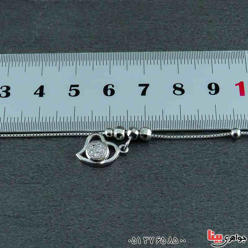 خلخال نقره رودیوم طرح قلب _کد:22572