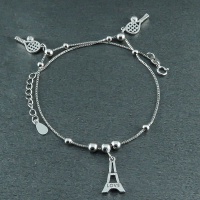 خلخال نقره رودیوم طرح برج ایفل 