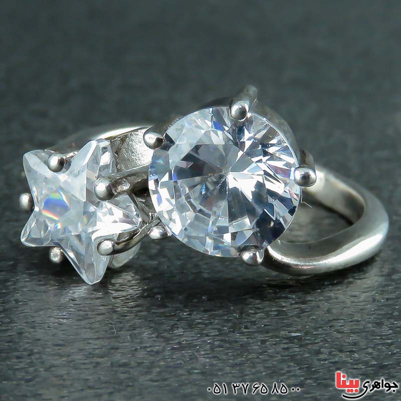 انگشتر نقره زنانه طرح ستاره بسیار شیک _کد:22577