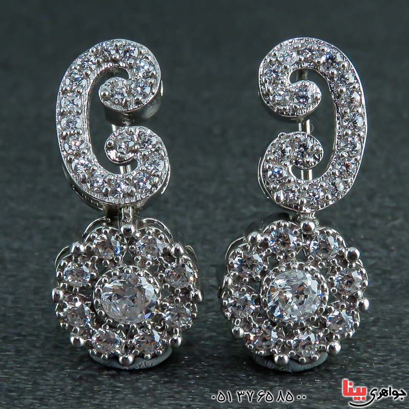 سرویس نقره رودیوم سولیتر تک نگین (پرنس) _کد:22582