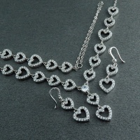 سرویس نقره رودیوم سولیتر پرنس طرح قلب 