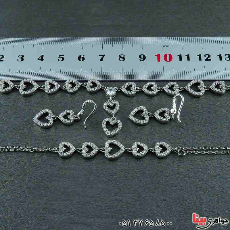 سرویس نقره رودیوم سولیتر پرنس طرح قلب _کد:22584