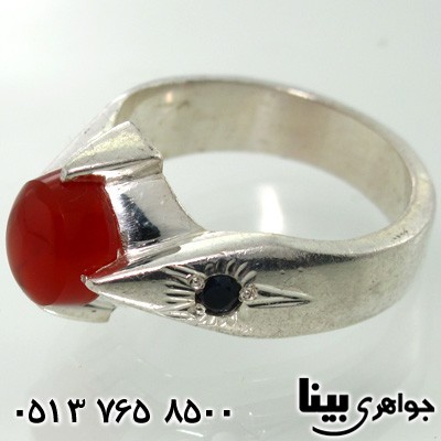 انگشتر عقیق یمنی و یاقوت کبود مردانه