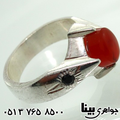 انگشتر عقیق یمنی و یاقوت کبود مردانه