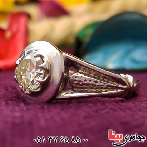 انگشتر موزانایت دست ساز بسیار زیبا  _کد:22616